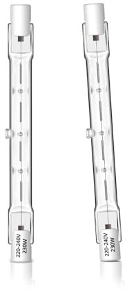 Caldarax 2 Stück R7s Halogen Leuchtmittel 118MM 230W 230V, R7S Halogenstablampe Dimmbar, 4560LM 2700K Warmweiß Halogenstab, Linear Halogen J118 für Flutlichter, Landschaftsleuchten