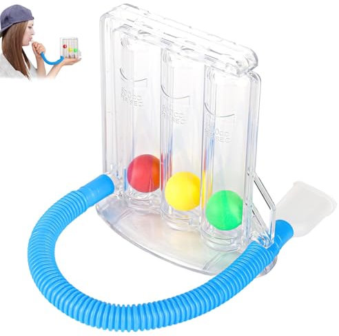 XTDMJ Allenatore respiratorio polmonare, allenatore polmonare con 3 palline colorate per logopedia e funzione polmonare, con sistema a 3 camere