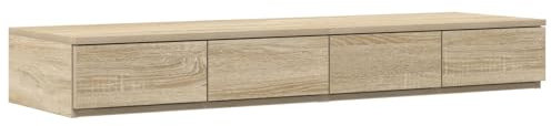 vidaXL Funktionaler Nachttisch mit 4 Schubladen Sonoma Eiche MDF Nachttisch Für Schlafzimmer Elegantes modernes Design Perfekte Stauraumlösung Master Und Gästezimmer Holzmöbel Engineered Kompakt
