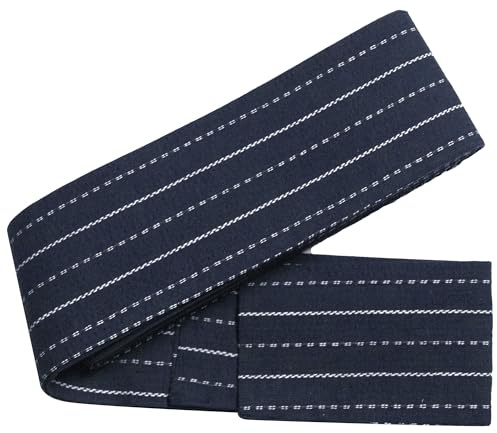 Rubruan Ceinture kimono japonaise Obi - Ceinture kimono traditionnelle Harajuku Haori Yukata - Accessoire de robe - Ceinture auto-nouée pour homme - Coton, bleu, taille unique