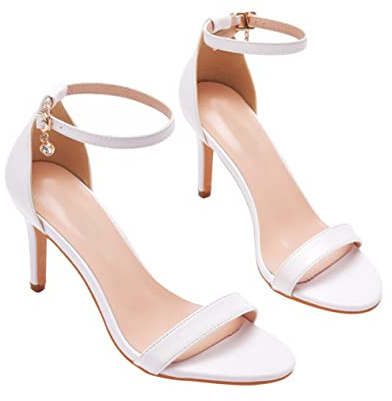 FRCOLOR Sandalias De Tacón Tira Zapatos De Boda Para Novia Sandalias De Vestir Para Mujer Color Para Ceremonias De Boda Formales