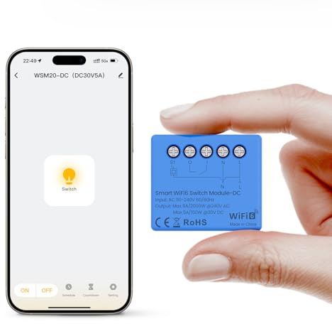 MIUCDA Mini WiFi 6 Smart Relais Schalter mit Potentialfreie Kontakte | Lichtschalter und Garagentoröffner | DIY Hausautomation | Kompatibel mit Alexa & Google Home