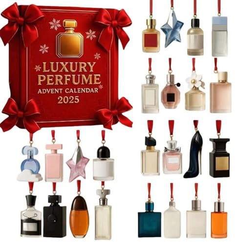 Calendrier De L'avent 2025 Avec Parfums De Luxe,Calendrier De NoëL De 24 Jours Avec 24 Mini Ornements De Parfum Plats 2d– Coffret Cadeau Haut De Gamme Pour Le Compte à Rebours Des Fêtes