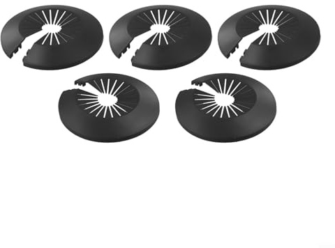 Flange Pipe Cover 5 Pack Decorative Rosette for Heating, Hot and Cold Water, and Gas Pipes, Black Wall Pipe Decoration for Residential, Office, and Hotel Use(50-78mm)