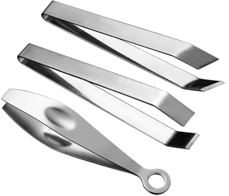 Toyvian Pinces à Épiler Prise en Main Confortable Lot de 3 en Acier Inoxydable pour Enlever Arêtes de Poisson et Poils de Volaille pour Préparation Culinaire