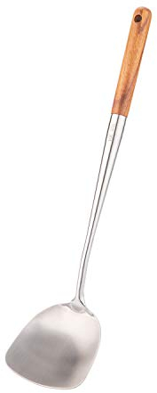 Espátula Wok, espátula de 43,16 cm para wok, espátula wok de acero inoxidable 304.