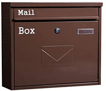 Boîte Aux Lettres, Verrouillable Acier Galvanisé Boites Aux Lettres À L'anglaise Montage Fixé au mur Accueil Appartement Boîte Aux Lettres Avec 2 Clés Boites Aux Lettres Sur Pied ( Couleur : Marron )