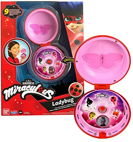Bandai - Miraculous - Ladybugs magisches Telefon - Rollenspielzubehör zum Verkleiden als Ladybug - Klang-und Lichtspielzeug Miraculous - Spricht Französisch - Spielzeug für Kinder ab 4 Jahren - P50629