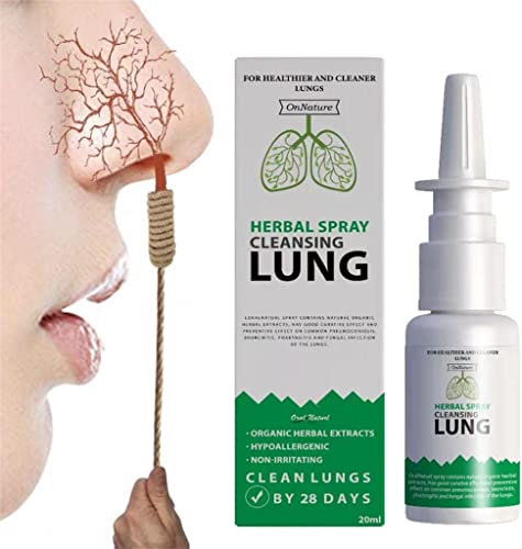 Lung Detox Herbal Cleanser Spray para fumadores Elimina la congestión nasal, limpieza y desintoxicación pulmonar de acción rápida (20 ml)