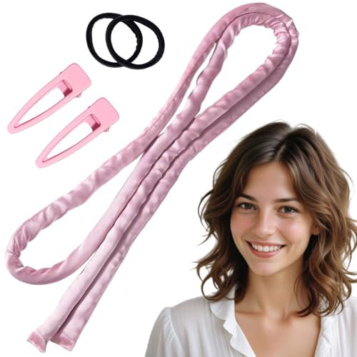 LAC Bigodino Lungo per Boccoli - Fascia Bigodino Capelli Lunghi e Medi - Hair Curler Arricciacapelli Senza Calore con Pinze ed Elastici