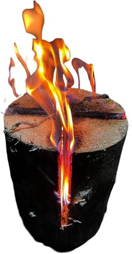 2 X Buri Svezia Fuoco con altezza 25 cm e diametro 17-24 cm, torcia svedese per divertimento all'aperto fino a 2 ore, torcia per falò romantici e come cucina all'aperto