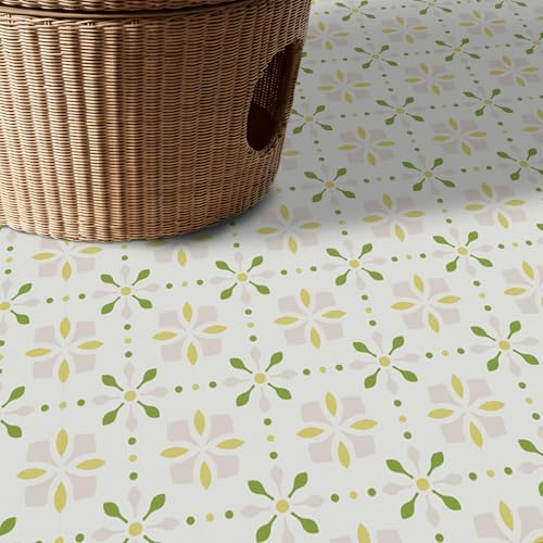 Alwayspon 20 piezas de 20 cm x 20 cm de vinilo impermeable amarillo y rosa para suelos de suelo autoadhesivos, tablones de vinilo para cocina, sala de estar y baño, PTF78
