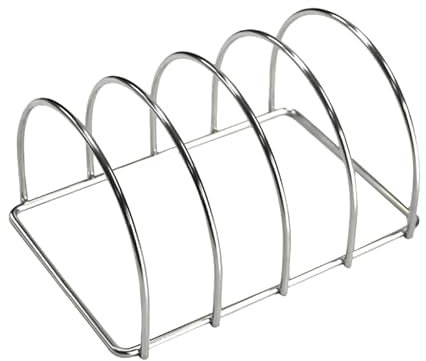 TEXAS CLUB - Supporto per Costine per Barbecue, Cestello per BBQ, Ribs Rack, Cottura Uniforme, Acciaio Inox, Accessorio per BBQ Amato dai Professionisti, Compatibile con Kamado Grande