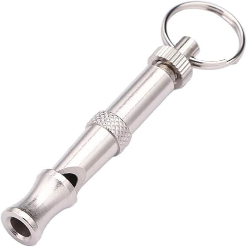 Cldaisy Silver Adjustable Ultrasonic Dog Whistle, Portable Whistle Pet Whistle Supersonic Whistle Dog Whistles for Pet Training, Training and Behavior Aids, Dog Whistles