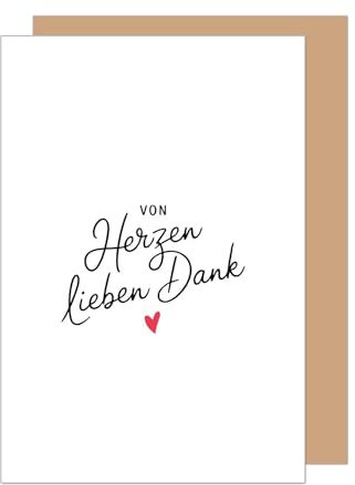 Edition Seidel Premium Glückwunschkarte mit Umschlag. Dankeskarte Grußkarte Danke Danksagung Dankeschön Mann Frau Freund Freundin Herz (D153 SW025)