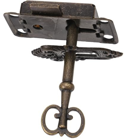 HOMSFOU 1 set di serrature antiche per armadietti con chiave serrature decorative per cassetti armadi armadi durevole facile installazione fai da te hardware per mobili in stile retrò