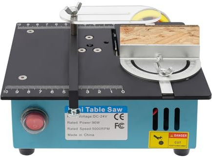 Mini sega circolare da tavolo, 96 W, 7 marce, sega circolare da tavolo, portatile, 0,1 – 12 mm, altezza regolabile, precisione per progetti fai da te