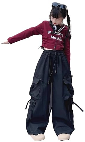 Generisch 2026 Pantalon cargo décontracté avec jambes larges Pantalon de danse de rue pour enfants