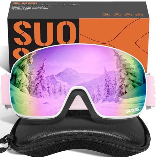 suoso Kids Ski Goggle, kids Snowboard Goggles for Boys and Girls Youth Teens Age 5-14