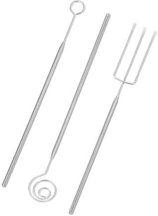 Beavorty Set di 3 Forchette in Acciaio Inox per Fonduta, Utensili per Immergere Dolci e Cioccolato Custodia, Strumenti Multiuso per Preparazione Fai da Te di Praline e Dessert