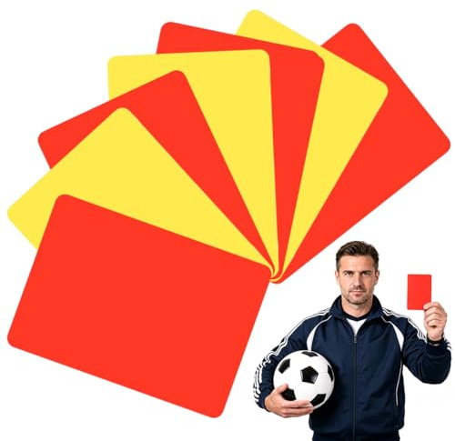ZORTVUL 6 Piezas Tarjetas Arbitro Futbol, Tarjetas Rojas Y Amarillas De Plástico, Para Partidos De Fútbol