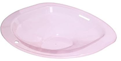 Luwecf Bain de Hanches Toilette Bassin Sitz PP pour Versement Siège Bain Ergonomique Surface Lisse Bord Large Adapté Aux Personnes Âgées Femmes Utilisa, Rose Transparent