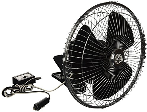 All ride Mini Ventilator 24V - Clip Ventilator für Auto und LKW - Mit Clip und 2 m langem Stromkabel - Zigarettenanzünder für Auto - Auto-Gadget und LKW-Zubehör - Schwarz/Silber