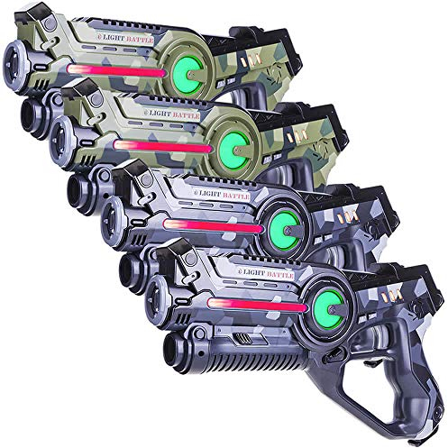 Light Battle Active Laser Tag Set - 4X Laserpistole (camo grün, camo grau) - LBAP10456D