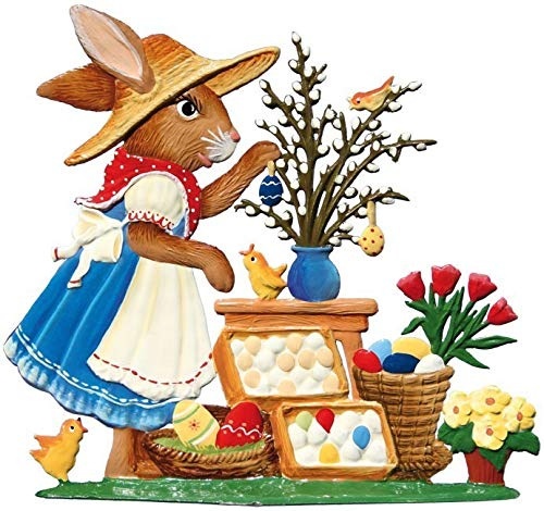 Wilhelm Schweizer Zinnfigur Hasenmädchen mit Ostereierstand - Jahreshase 2007