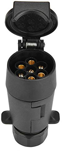 Akozon 7-poliger Auto-Anhänger-Steckdose Stecker Adapter Kabelstecker für Wohnwagen Anhängerkupplung Abschleppen 12V Anhängerstecker LKW-Kabelstecker für 7-Wege-Steckdose Anhänger Anhängeradapter Anh