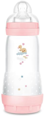 MAM Easy Start Anti-Colic Babyflasche (320 ml), besonders gut akzeptierte Milchflasche, Baby Trinkflasche mit Bodenventil gegen Koliken & Sauger Größe 2, 4+ Monate, Schwan