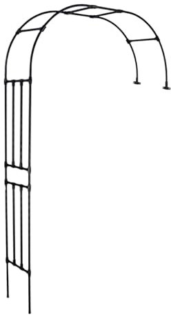 LIYI929GP Schwarz/Weiss Halbbogen Rosenbogen, Wetterbeständig Rankhilfe Verzinkt RosenHalbbogen, H240 270 300cm, Wetterfest Kletterpflanzen GartenTorbogen Stabil Rosenbögen, Außenbereich Wandmontage