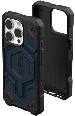 URBAN ARMOR GEAR Monarch Pro Case kompatibel mit Apple iPhone 16 Pro Hülle (Wireless Charging/Magnetische Aufladung kompatibel, 5-Schichten Schutz) Kevlar blau