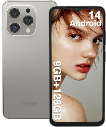 DOOGEE N55 (9GB+128GB) Android 14 Smartphone Ohne Vertrag, 6,56 HD+ 90Hz IPS Octa Core Handy Ohne Vertrag, 5150mAh-Akuu Handys, 13MP+8MP, Dual 4G SIM Simlockfreie Handys/5G WiFi/Face ID/Widevine L1