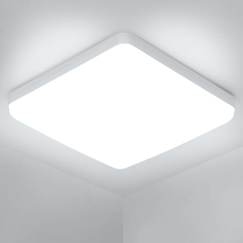 Osairous Plafoniera LED Soffitto 36W, 6500k Piazza Plafoniere LED moderna, IP44 Lampada LED Soffitto, Ø23cm illuminazione per interni Soggiorno, Camera da Letto, Cucina, Bagno