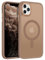 BENTOBEN Cover per iPhone 11 Pro Max Custodia Magnetica Compatibile con Magsafe,Bumper Protezione Antiurto Completa,Retro opaco traslucido anti graffio Cover iPhone 11 Pro Max 6.5-Oro