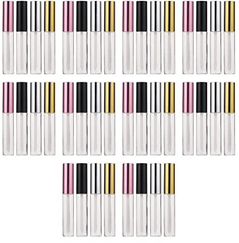 Beaupretty 2 Sätze Lipgloss Tube Lipgloss Tube Wieder Auffüllbar Masse Augenglanz-flüssigkeitstube Klare rohre Balsam Reise-flaschen Leere Behälter Abs 40 Stück * 2