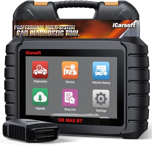 iCarsoft CR MAX BT OBD2 Auto Diagnostica, Diagnosi Auto Professionale in Italiano per Tutti i Sistemi, 49 Funzioni di Reset + 46 Servizi Aggiuntivi, 40000+ Test Bidirezionale, VIN automatico, CANFD