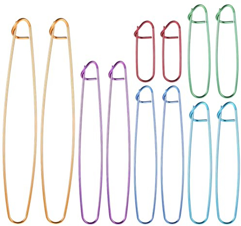 12 Stück Stricken Maschenhalter Set 6 Größen Garn Stichhalter Häkelnadeln Zinklegierung Häkelnadeln Häkeln Stricknadel Nadelhaken Maschenmarkierer Stricken für Decken Schals DIY Handwerk Nähwerkzeug