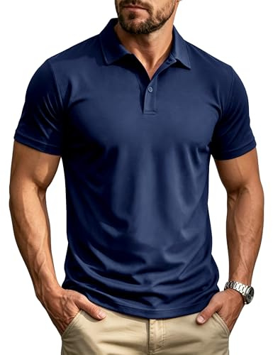 MAGCOMSEN Polo de golf à manches courtes pour homme - Séchage rapide - Respirant - Pour le sport et l'extérieur