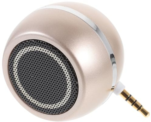 Ipetboom A5 Mini Portable Plug-in Speaker Loudspeaker Box with 3.5mm Aux Input USB Rechargeable Desktop External Speaker for Laptop and Phone, Gold
