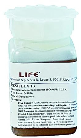 LIFE Resiflux T3 Flussante Liquido per Saldatura 100cc, Flux a Base Resina per Microsaldatura, Rework SMD e Riparazione Schede Elettroniche