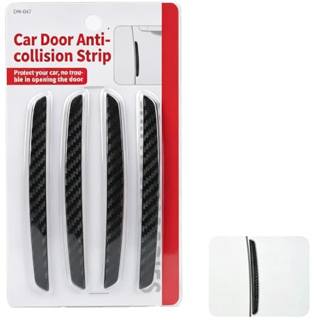 4 Pièces Protecteurs Bord Porte en Fibre de Carbone Noire, Autocollants Protection Contre Les Collisions de Voiture, Protection Contre Les Collisions Voiture Autocollants, pour Tous Types de Voitures