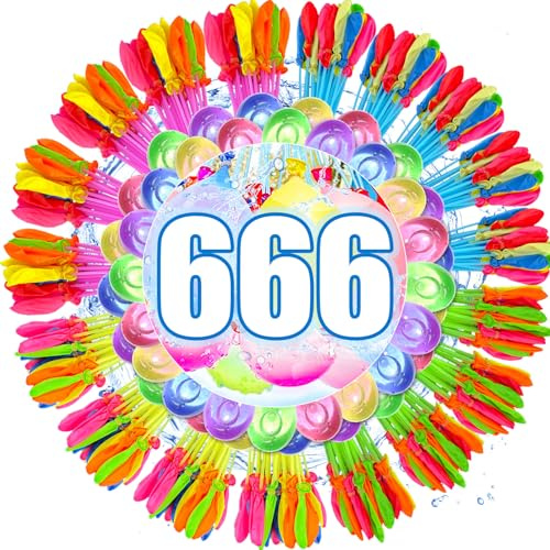 666 PCS Water Balloons Self Sealing, 10 Second Quick-Fill Water Bombs, Outdoor Summer Pool Party Toys for Garden Beach, Water Toy