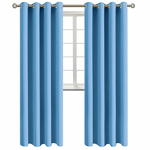 BGment Room Darkening Curtains 95 Inches Long - Grommet Thermal Insulated Drapes Window Treatment Curtains for Bedroom, 2 Panels, 52 x 95 Inch, Sky Blue