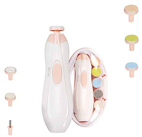 Baby-Nagelschneider, Baby-Nagelknipser 8 in 1 Baby | Sicherer elektrischer Baby-Nagelschneider, Baby-Nagelfeile-Kit, Trimpolitur-Pflegeset für Neugeborene - LED-Licht