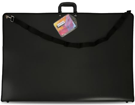 Elements A1 Portfolio Case – Lightweight & Water Resistant Art Portfolio with Multi-Layer Storage for Artists, Architects, Designers, and Students, Black Art Folder Carry Case for Oversized Work