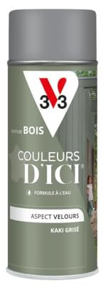 V33 Peinture Bois Couleurs d'ICI aérosol - Kaki grisé - 400ml