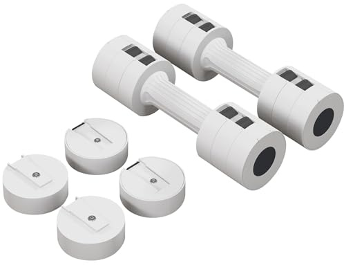 SPORTNOW Set de 2 haltères ensemble d'haltères 5 kg total poids de musculation disques poids réglables en acier galvanisé et boîte de rangement - gym fitness - 2 x 2,5 kg blanc