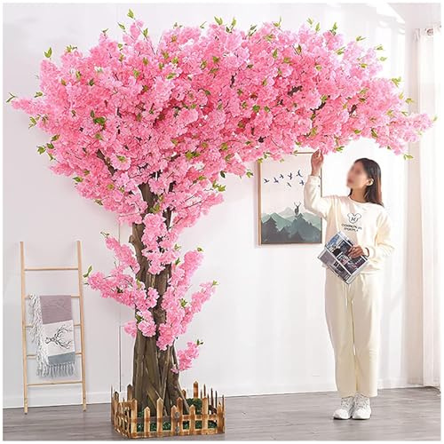 1.8m*1.5m Large Artificial Cherry Blossom Tree Indoor Outdoor Fake Peach Wishing Tree Plant for Home, Party, Hotel